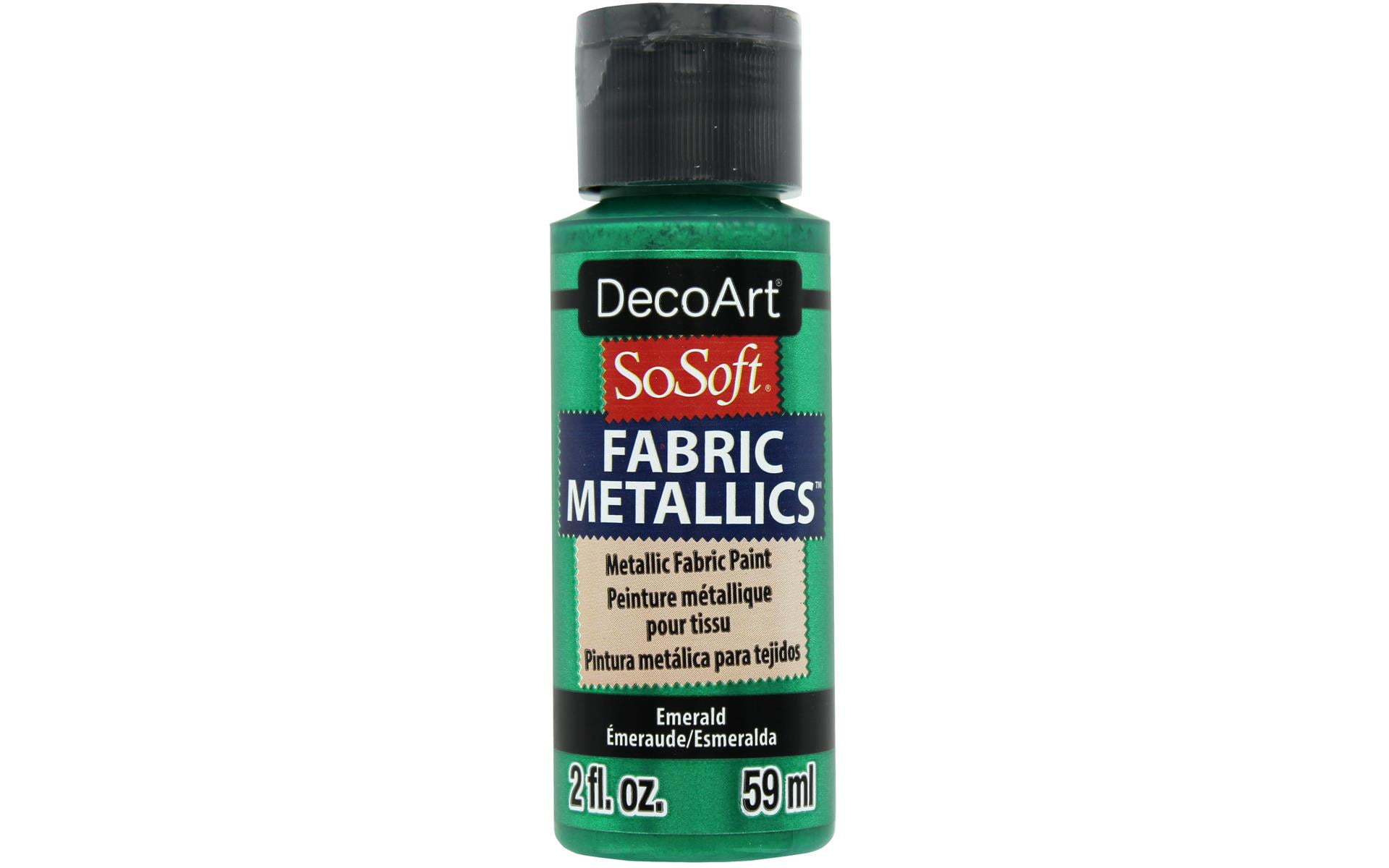 Decoart SoSoft Fabric Paint 2oz Mtlc Emerald
