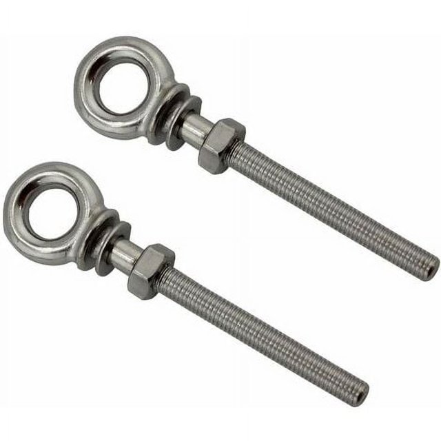 LYLM Tornillo de ojo M6 de acero inoxidable 316, 2 uds., tornillo de ojo M6 60 con arandela y juego de tuercas