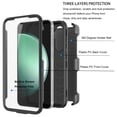thumbnail image 5 of For Samsung Galaxy S23 FE 5G Phone Case, with [Built-in Screen Protector] Swivel Holster Belt Clip, Ebizware Heavy Duty Defender Kickstand Cover for Galaxy FE 5G - Black, 5 of 9