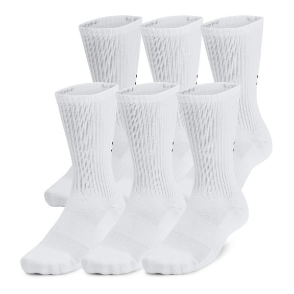 Under Armour 6-Pack Training Cotton Crew Socks Color: White Size: N/A
