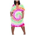 thumbnail image 2 of up to 60% off Gifts Usmixi Summer Dresses for Women Plus Size Pocket Swing Hem Tunic Midi Sun Dresses Short Sleeve V-Neck Tie-Dye Knee-Length 2023 Casual Dress Multicolor xl, 2 of 5