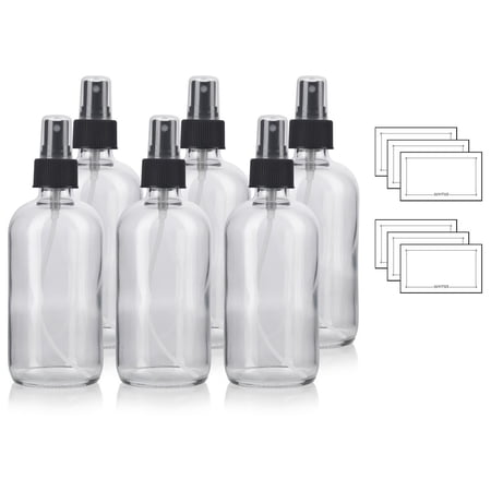 essential clear oils mist plated spray thick boston cleaning oz labels bottle cooking pack gifts round glass perfect diy