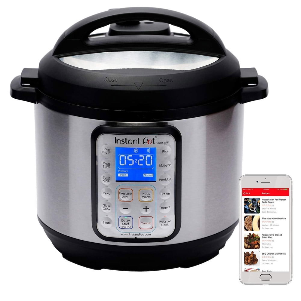 Instant Pot Smart WiFi 6 Quart Electric Pressure Cooker, Silver - Walmart.com