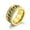 Gold, variant on 11mm Black/Gold/Rainbow Cz Band Men's Stainless Steel Spinner Chain Wedding Ring