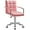Pink, variant on PetFurnishn Mid-Back Office Task Chair Ribbed PU Leather Executive Chair Modern Adjustable Home Desk Chair Retro Comfortable Work Chair 360 Degree Swivel with Arms (Blue)