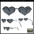 thumbnail image 2 of Womens Hippie Bubbly Heart Shape Half Rim Metal Lolita Sunglasses All Black, 2 of 7