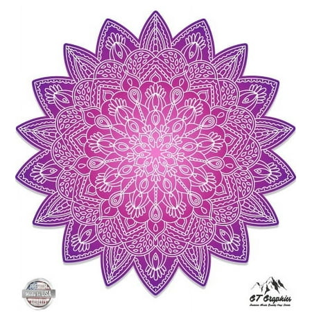 Detailed Mandala Beautiful Flower Design - 3" Vinyl Sticker - For Car Laptop I-Pad Phone Helmet Hard Hat - Waterproof Decal
