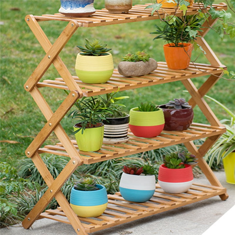 Wooden Plant Stand Shelf 3/4 Tier, Flower Pot Holder Wooden Plant Stand Shelf 3/4 Tier, Flower Pot Holder