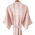 thumbnail image 1 of Albornoz champán para novia, kimono de seda satinada para mujer, fiesta nupcial, equipo hermana, ropa de dormir para madre, batas cortas para dama de honor y boda, 1 of 5