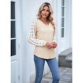 thumbnail image 5 of Womens Long Sleeve Shirts V-Neck Tops Business Casual Blouses Tee Trendy 2025 Fall Fashion Outfits Clothes  L, 5 of 8
