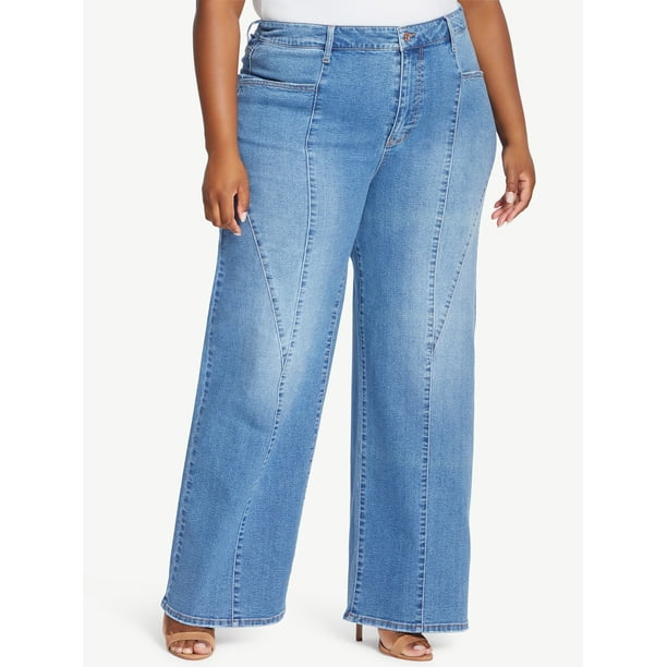 Sofia Jeans by Sofia Vergara Plus Size Diana Seamed Palazzo - Walmart.com