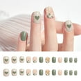 thumbnail image 4 of Tkrady 24Pcs Press On Nails French Heart And Bowknot Pattern 3D Fake Nails Pieces With Glue 1ml, 4 of 5