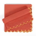 thumbnail image 4 of FINGERCRAFT Cloth Napkins, Everyday Use Scallop Design, Natural Cotton Napkin Set of 6, 20x20 inch Rust/Gold, 4 of 6