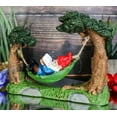 thumbnail image 5 of Whimsical Bookworm Gnome Sleeping On Hammock by Forest Trees Figurine Decor, 5 of 7