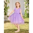 thumbnail image 7 of IBTOM CASTLE Toddler Flower Girl Dress Baby Butterfly Ruffle Tulle Tutu Dress Princess Birthday Party Pageant Formal Wedding Prom Gown Purple, 7 of 7