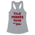 thumbnail image 1 of Talk Murder to Me Tank Top Fitted Racerback Women's Large Heather Grey, 1 of 5