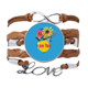 thumbnail image 1 of Par de amor eterno el compañerismo Pulsera de cuero Negro trenzado pulsera de cuerda de amor Unbranded M, 1 of 3