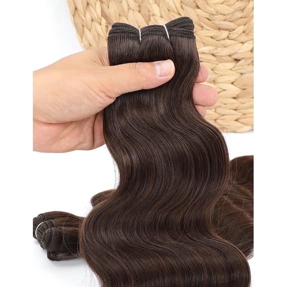 WEIF-Medium Brown 30 inch Body Wave Bundles Synthetic Long Weft Sew in Hair Extensions