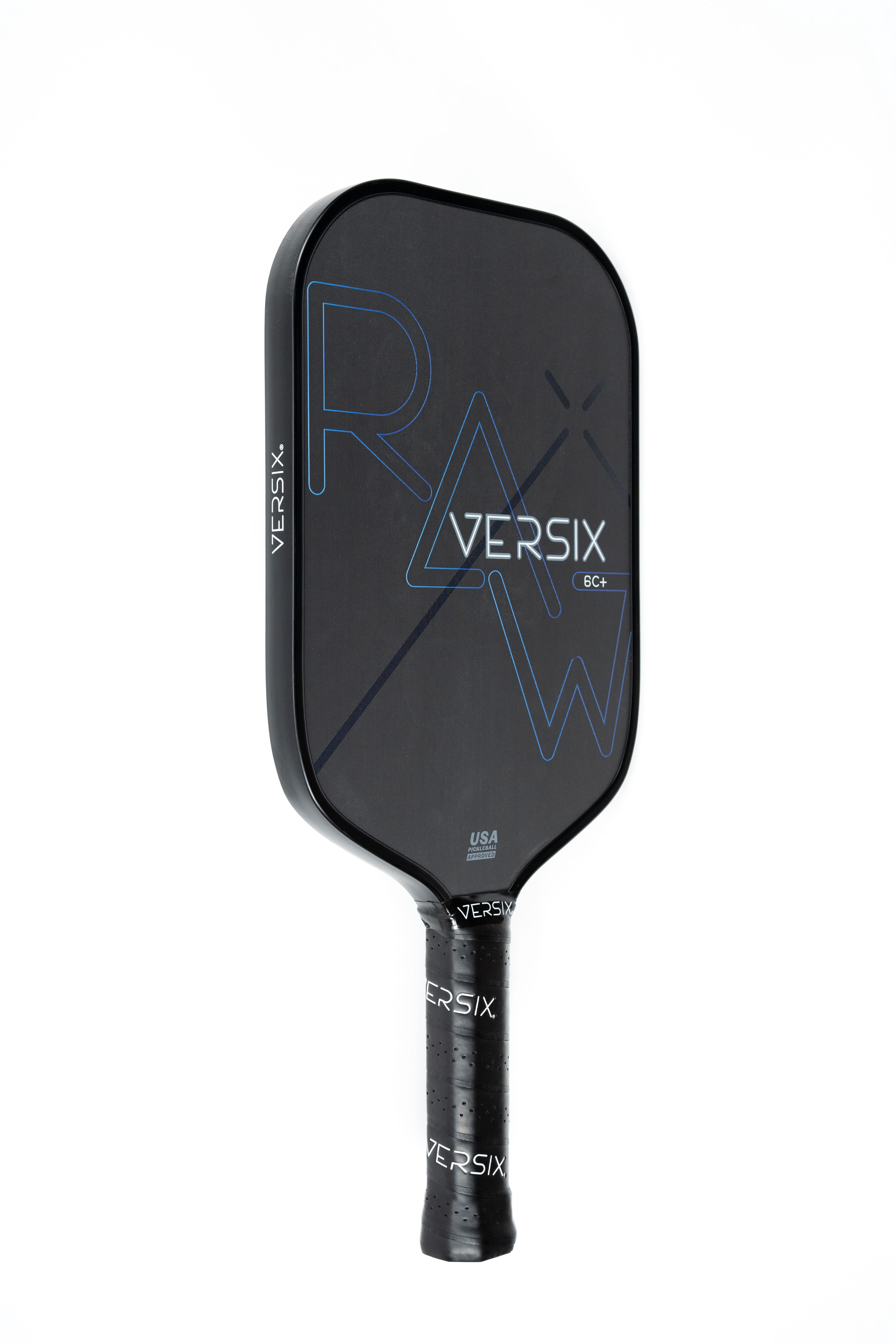 VERSIX RAW Carbon Fiber Pickleball Paddle, Extended 5.75" Handle, Raw Carbon Fiber, 7.9oz (Midweight), 15mm Core