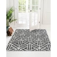 thumbnail image 3 of Unique Loom Matrix Trellis Collection Area Rug - Motif (5' 3" Square Gray/Ivory), 3 of 10