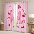 thumbnail image 2 of Homewish Bow Bowknot Ribbon Black Out Curtains,Red Sweet Cherry Curtains Pack of 2 (42x63 Each),Pink First Letter M Bedroom Curtains For Girls,Super Cozy Room Decor, 2 of 6
