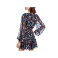 thumbnail image 2 of LINI Womens Maggie Floral Ruched Mini Dress Navy 0, 2 of 2