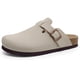 thumbnail image 1 of Comwarm-zapatillas de ante para hombre y mujer, zuecos con plantilla de corcho, sandalias con soporte de arco, toboganes de playa al aire libre, zapatos para el hogar, 1 of 5