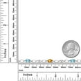 thumbnail image 3 of Gem Stone King 925 Sterling Silver Blue Zircon and Yellow Sapphire and Round White Lab Grown Diamond Tennis Bracelet for Women (3.83 Cttw, Gemstone Birthstone, Oval 6X4MM, 7.25 inches), 3 of 4