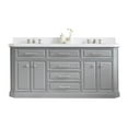 thumbnail image 2 of Water Creation Palace 72" Wood Double Bathroom Vanity in Gray/Nickel, 2 of 11