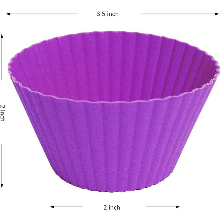 Silicone Baking Cups, Walfos Jumbo Cupcake Liners Large 3.5 inch Resusable Muffin  Cups Non-stick Muffin Liners Cupcake Baking Cup, Food Grade and BPA Free,  12Packs 