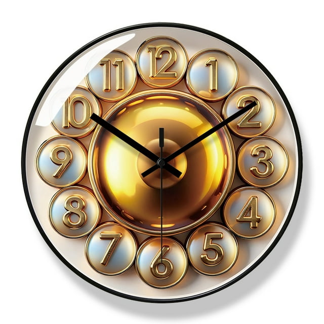 Reloj de pared retro giratorio de 30 cm, silencioso, no hace tictac