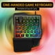 thumbnail image 2 of Teclado de juego portátil y ligero de una mano Conexión USB de cable Diseño de 35 teclas Almohadilla de goma suave antideslizante Teclas talladas con rayos, 2 of 6