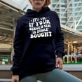 thumbnail image 2 of It's Ok If Your Serotonin Is Store Bought, Mental Health Saying, Groovy Retro Wavy Text Merch Gift, Navy Blue Hooded Sweatshirt or Hoodie, Large, 2 of 5