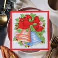 thumbnail image 6 of Merry Christmas Napkin, Red Bow Bells Wreath, Dessert Paper, Red Border, Handnapkin, Beverage Cake Salad Fruit Paper, Dinnerware, Luncheon Paper, Disposable Hand Towels Party Supplies BBQ Picnic, 6 of 6