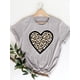 thumbnail image 2 of Camiseta de manga corta para mujer, ropa con estampado de leopardo, corazón de amor, tendencia bonita, informal, 2 of 5