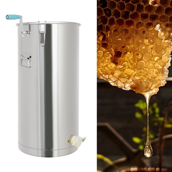 Manual Honey Extractor, Stainless Steel, 22.5kg Honey Capacity, 2 Frame Capacity, Efficient Beekeeping Tool for Hobbyists and Small Apiaries