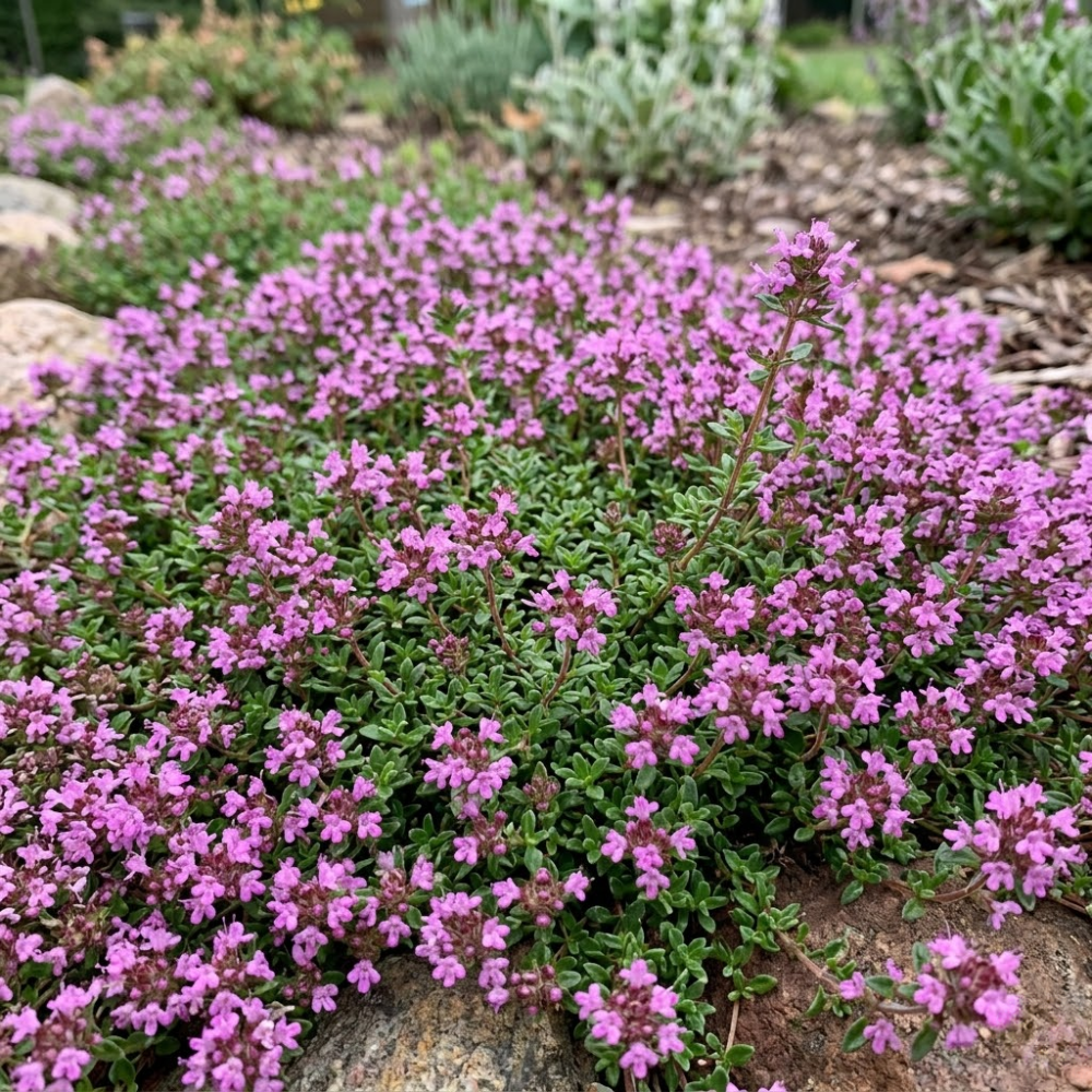 Pack of 100 Pink Creeping Thyme Seeds, Live Creeping Thyme Plant, Pink Flower, Fragrant Flowering Herb for Growing