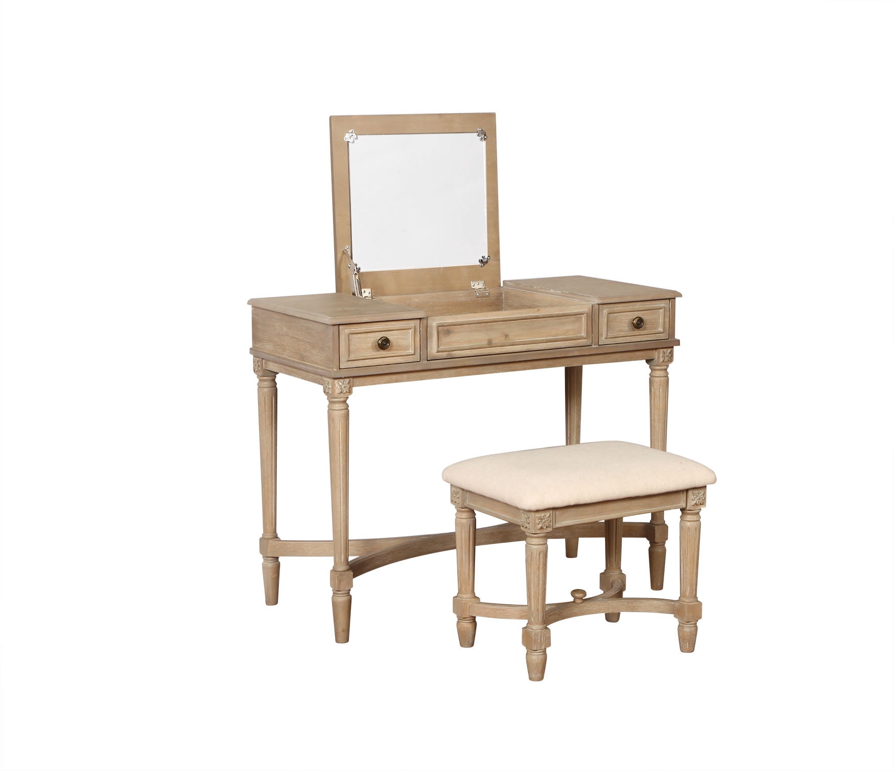 Linon Cyndi Gray Wash Vanity