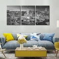 thumbnail image 4 of Black and White Wall Art Indianapolis City Skyline Pictures for Living Room Nightscape Canvas Paintings 3 Piece Artwork Room Decorations Giclee Framed Stretched Ready to Hang, 60" Wx28 H, 4 of 5