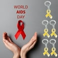 thumbnail image 3 of WIFKLSIIPG 5PCS Awareness Day Commemorative Red Ribbon Bow Keychain Charm Pendant, 3 of 6