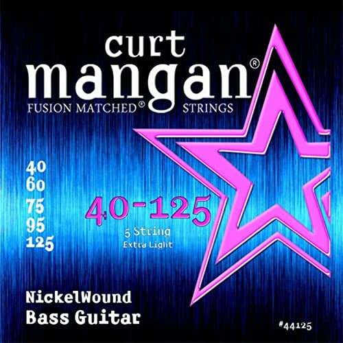 Curt Mangan 40-125 Nickel Enroulé Léger 5 Cordes Cordes de Guitare Basse