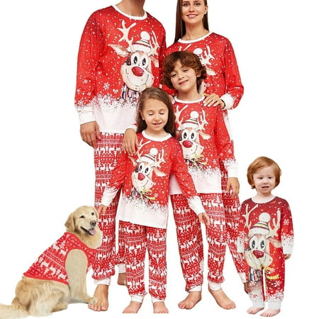 

Family Matching Christmas Deer Pajamas Set Elk Tops Pants 2pcs Suit Sleepwear XMAS Jammies