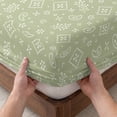 thumbnail image 3 of King Size Fitted Sheet Set - Southwestern 3 Piece Bedding Sets 16" Deep Pocket Fitted Sheet with 2 Pillowcases, Sage Green Paisley Print Vintage Rustic Brushed Microfiber Hotel Luxury Bed Sheets, 3 of 9