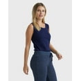 thumbnail image 3 of Hanes Women's Mini-Ribbed Cotton Tank Navy M, 3 of 11