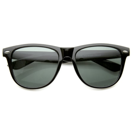 sunglassLA - Large Retro Classic Glass Lens Casual Horn Rimmed Sunglasses - 54mm
