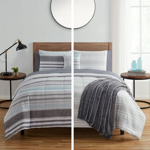 VCNY Home 9 Piece Reversible Bed in a Bag Comforter Set, Multiple Sizes & Colors