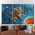 thumbnail image 2 of Animal Wall Decor, Astronaut Cat Wall Decor, Astronaut Animal Poster, Kids Canvas Art, Nursery Canvas Art, Cartoon Wall Decor, Canvas Wall Decor - 3P-Black Framed, 2 of 9