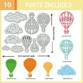 thumbnail image 3 of Kit de 10 troqueles metálicos con forma de nubes y globos aerostáticos para la creación de tarjetas y repujado de papel. Incluye plantillas y moldes., 3 of 9