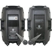 Proreck Party Portable 15 2000 Watt 2-Way Powered PA Speaker System Combo Set