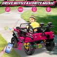 thumbnail image 5 of Joyracer 24V Ride on Toys Truck 4WD/2WD Switchable with Remote Control & 2 XL Seater, 800W Powered Ride on Car with Spring Suspension, 3 Speeds, Bluetooth Music Gift for Big Kids, Pink, 5 of 9